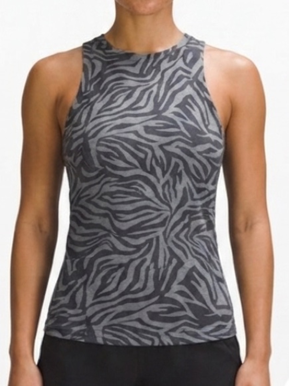 Liverpool Women's Gray Zebra Print Tank Dress Size M